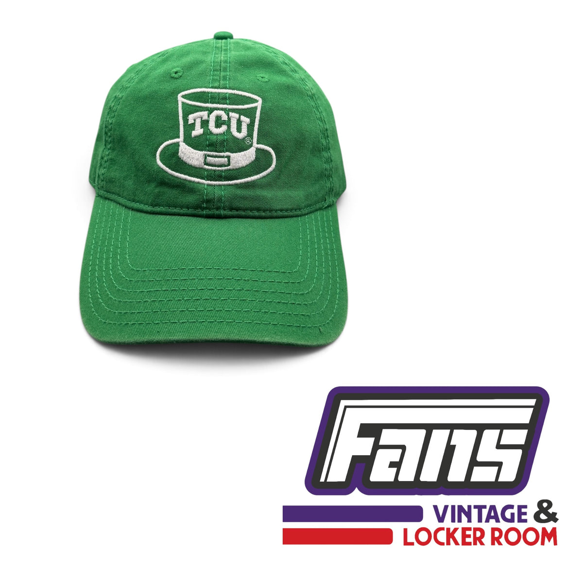 TCU Baseball St. Patrick’s Day Green Leprechaun Dad Hat with Shamrock Side Detail