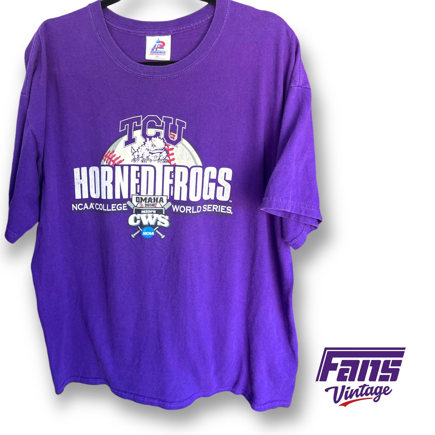 2010 CWS TCU Baseball - Vintage College World Series Tee with awesome graphics!