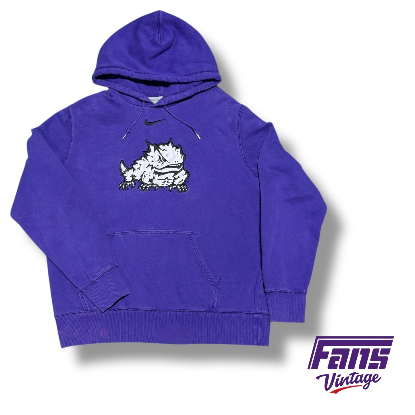 Vintage TCU Y2K Era Nike Center Swoosh Team Issued Hoodie with Premium Details