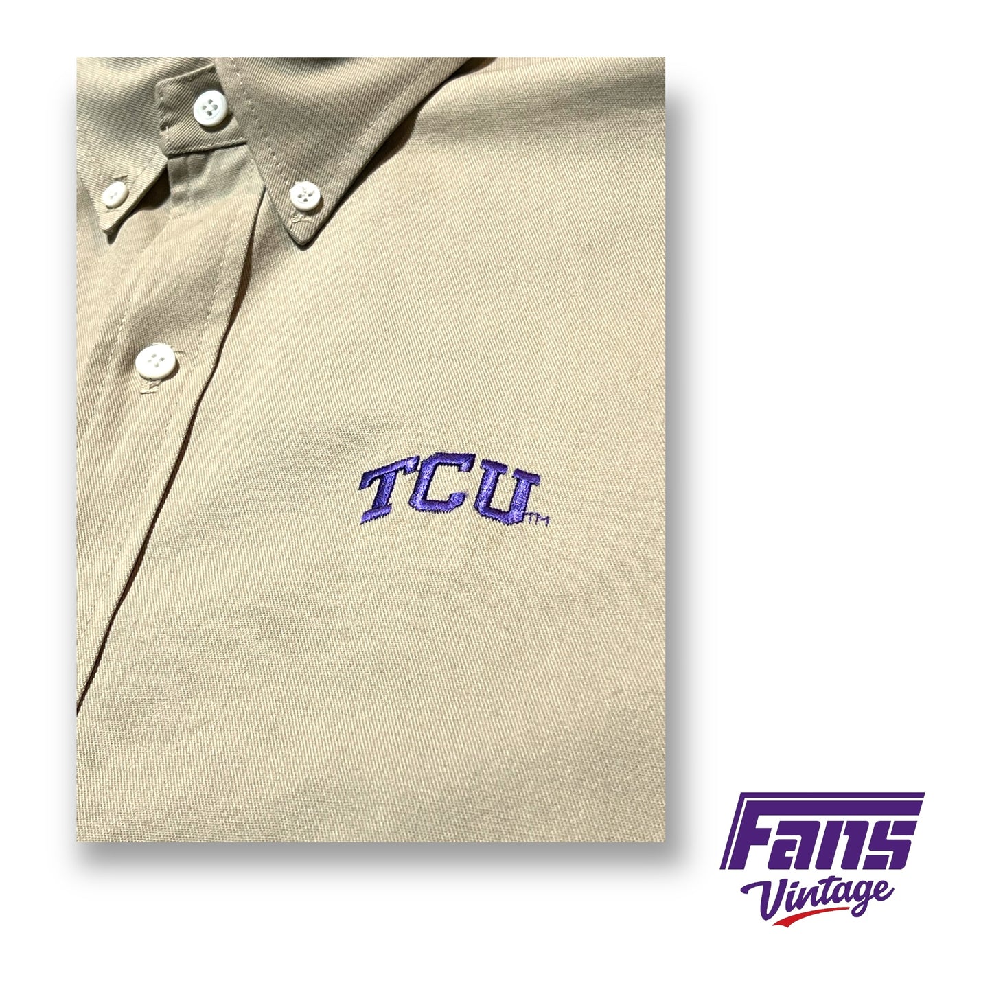 Vintage TCU Button Up Safari / Work Shirt