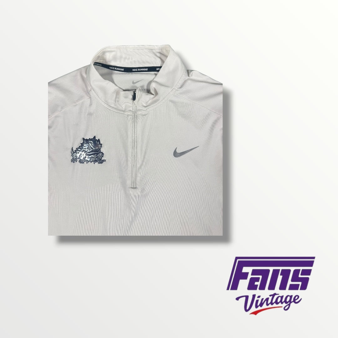 TCU Team Issued Nike Quarter Zip with Chrome Frog Logo