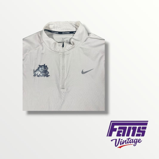 TCU Team Issued Nike Quarter Zip with Chrome Frog Logo