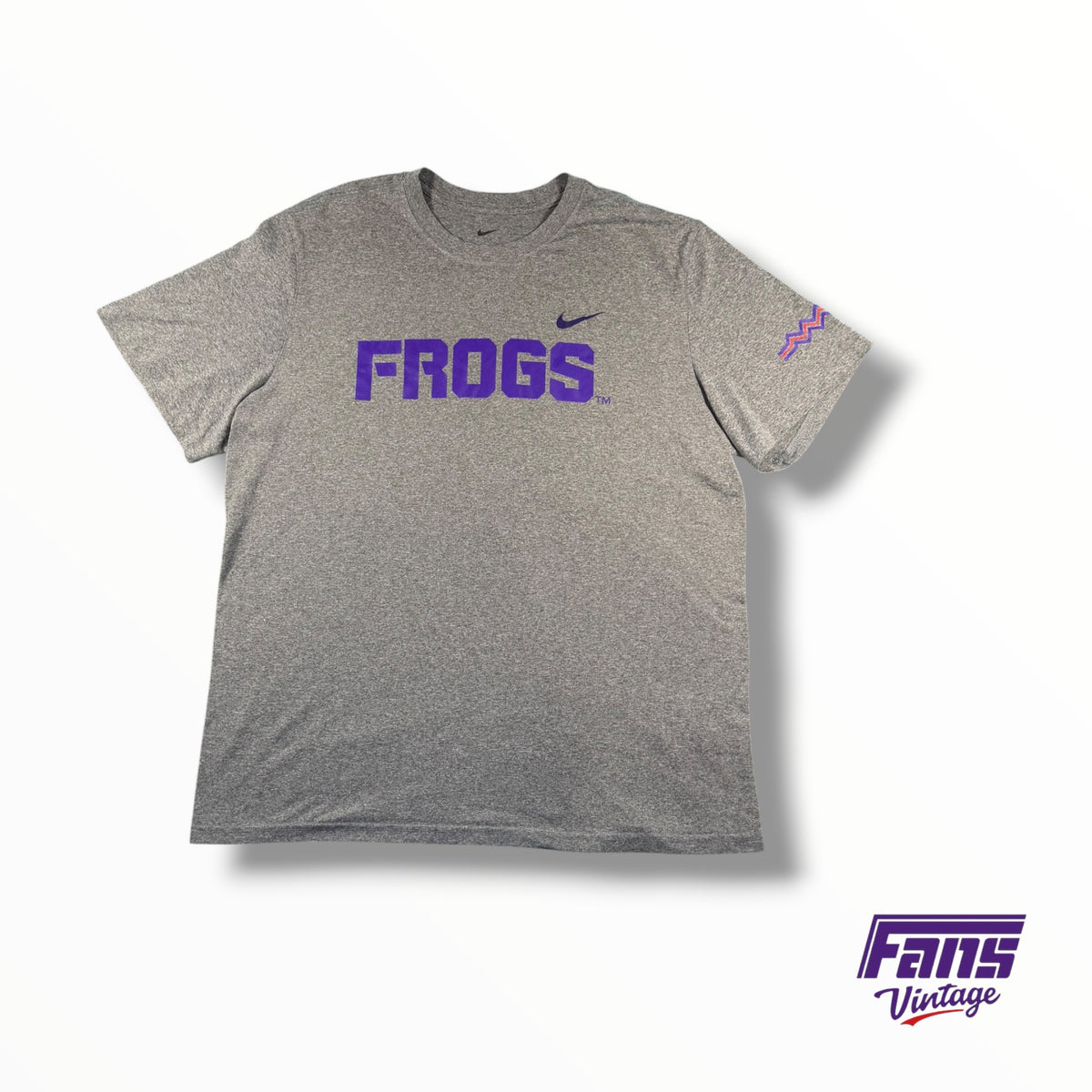 TCU Nike Basketball Team Issued ‘Frogs’ Tee With Zig Zag Accent On Sleeve