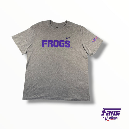 TCU Nike Basketball Team Issued ‘Frogs’ Tee With Zig Zag Accent On Sleeve