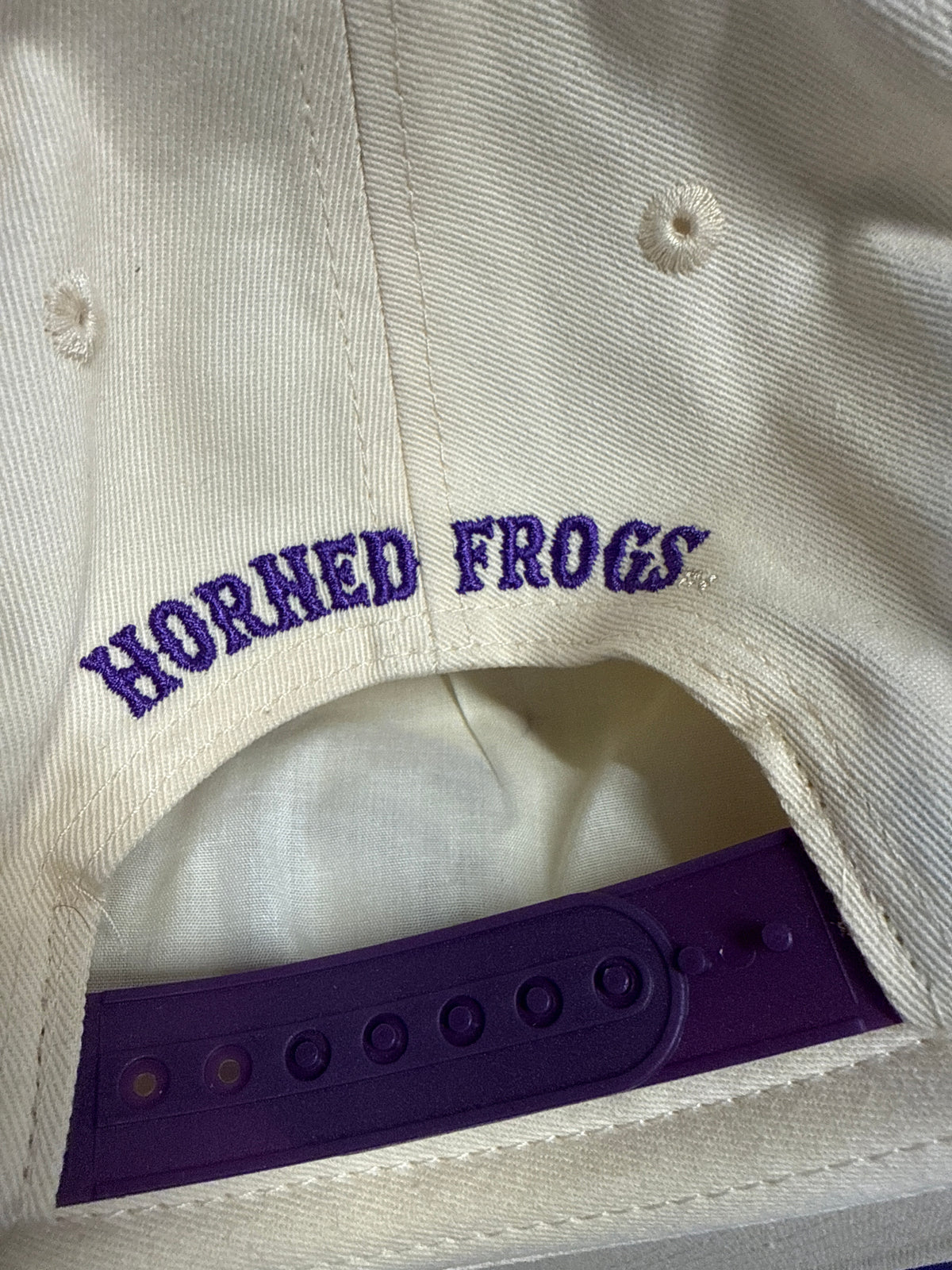 NEW! Limited Edition Vintage throwback TCU Baseball Cream & Purple Rope Hat Snapback