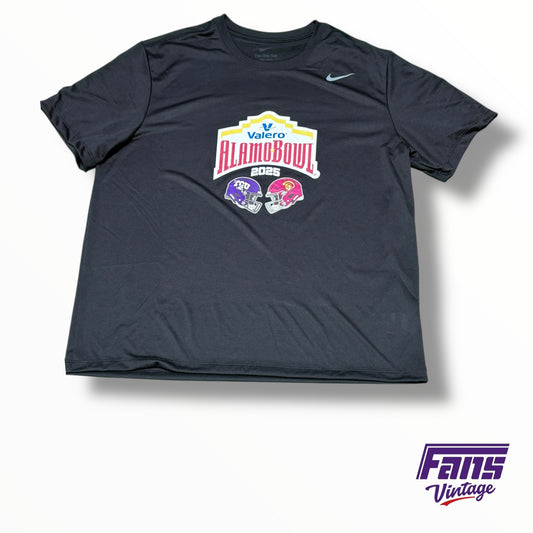 TCU vs USC Nike Team Issued 2025 Valero Alamo Bowl Drifit Tee
