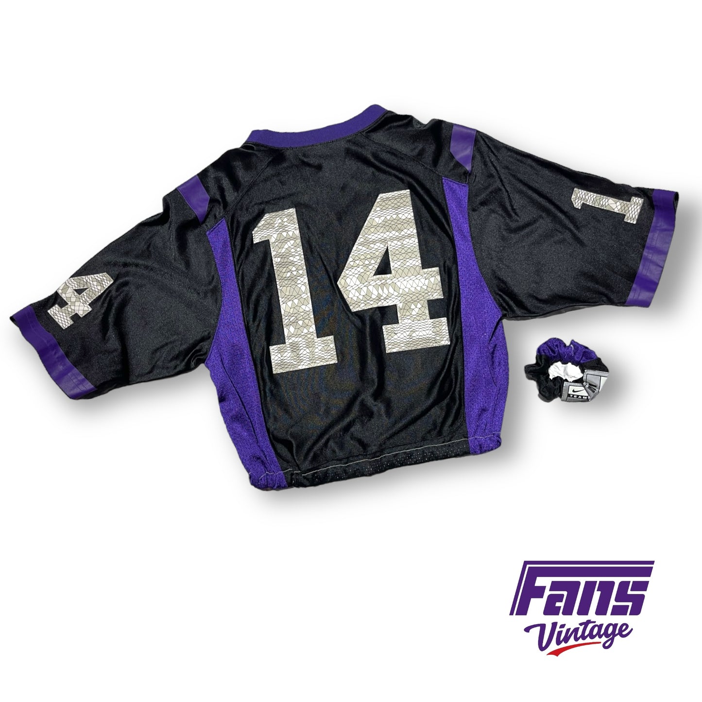 One of a Kind! Vintage TCU Andy Dalton “Til Hell Freezes” Custom Cropped Nike Jersey set