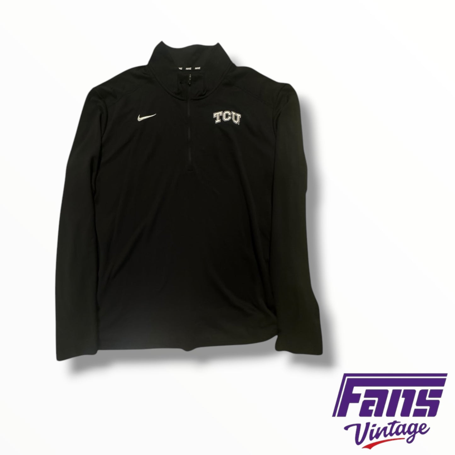 TCU Team Issued Nike Blackout Premium Woven Quarter Zip