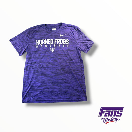TCU Baseball Team Issued Nike Heather Purple Tee With Classic TC Logo
