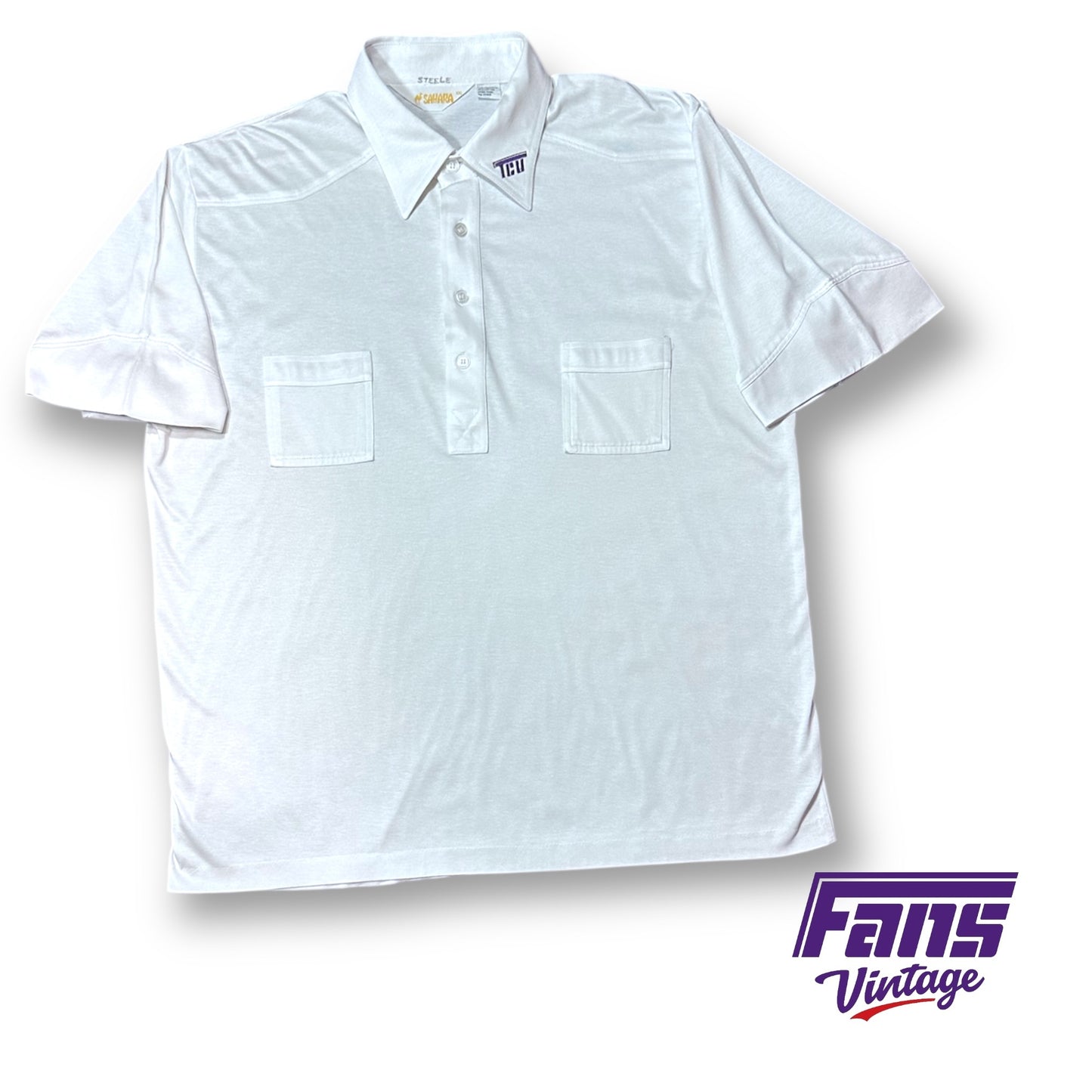 RARE! Vintage 80s TCU Flying-T Logo Polo