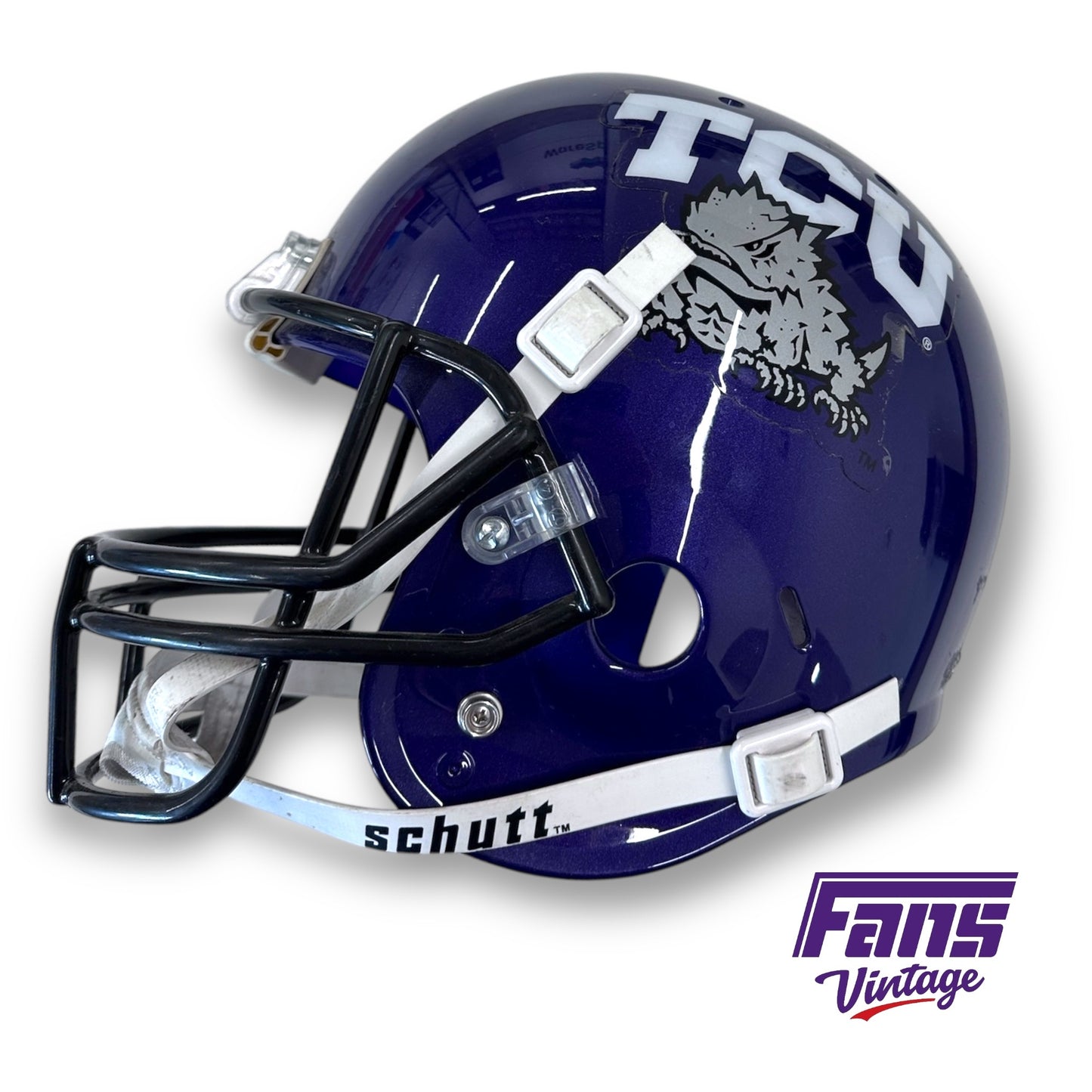 Y2K Era Authentic Team Issue Player Worn TCU Football Helmet