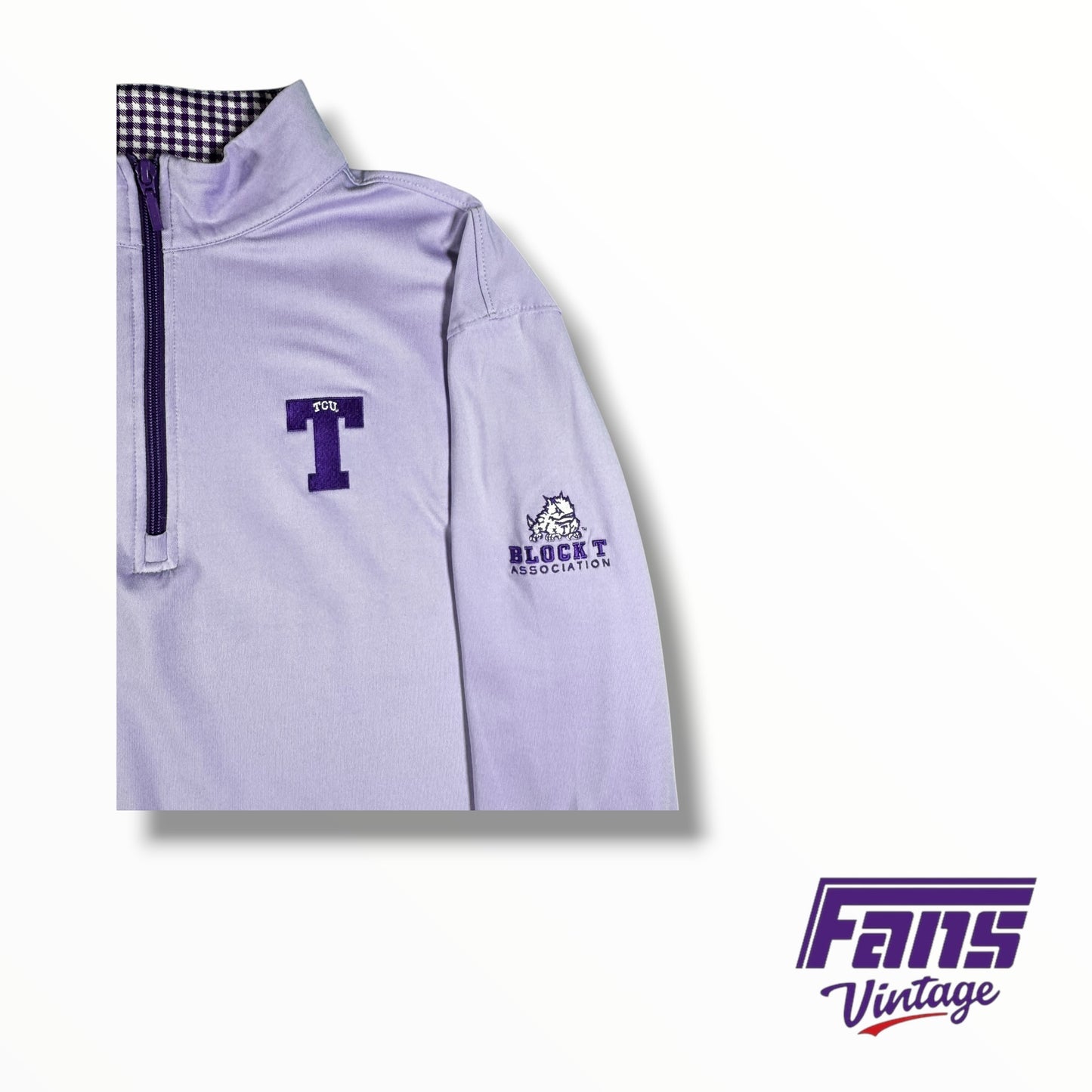 TCU Light Purple ‘Block T’ Letterman’s Association Quarter-Zip Pullover