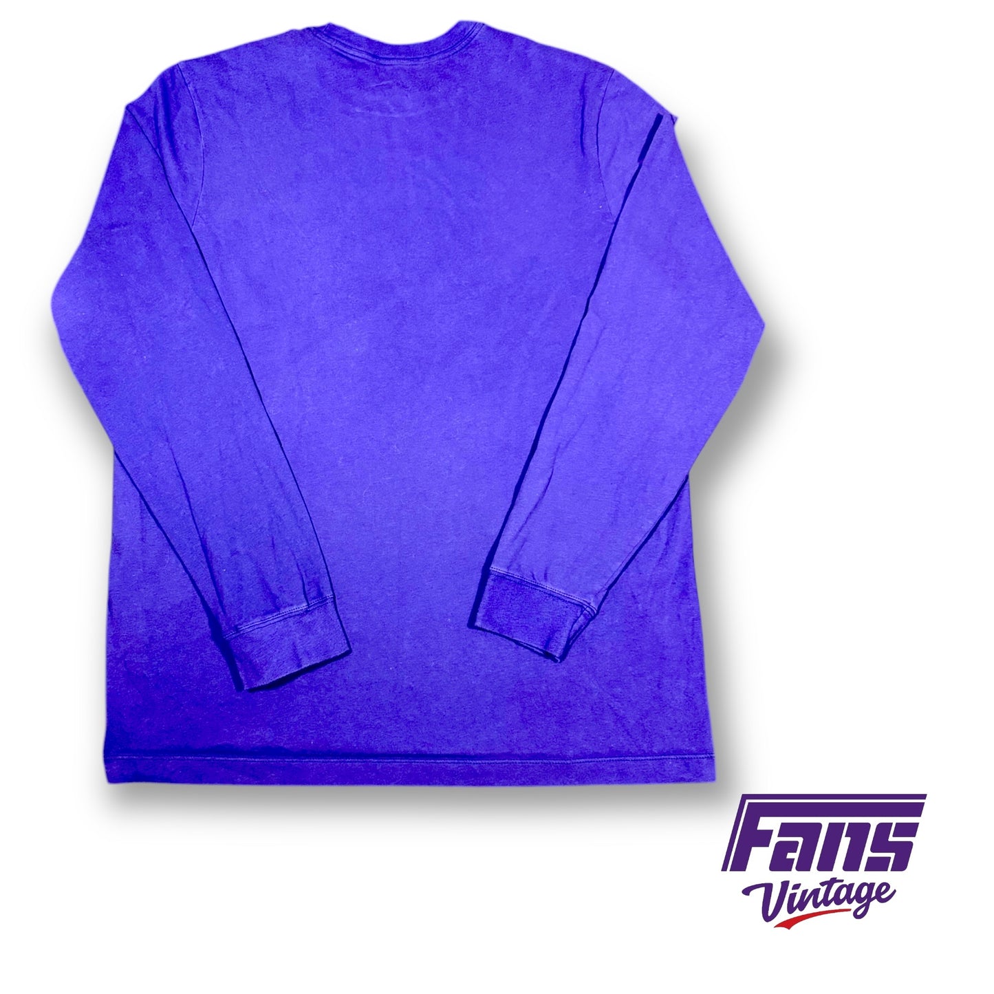 TCU Football Team Issue Nike Premium Ultra Soft Crewneck Long Sleeve Shirt - Horned Frogs Block Logo