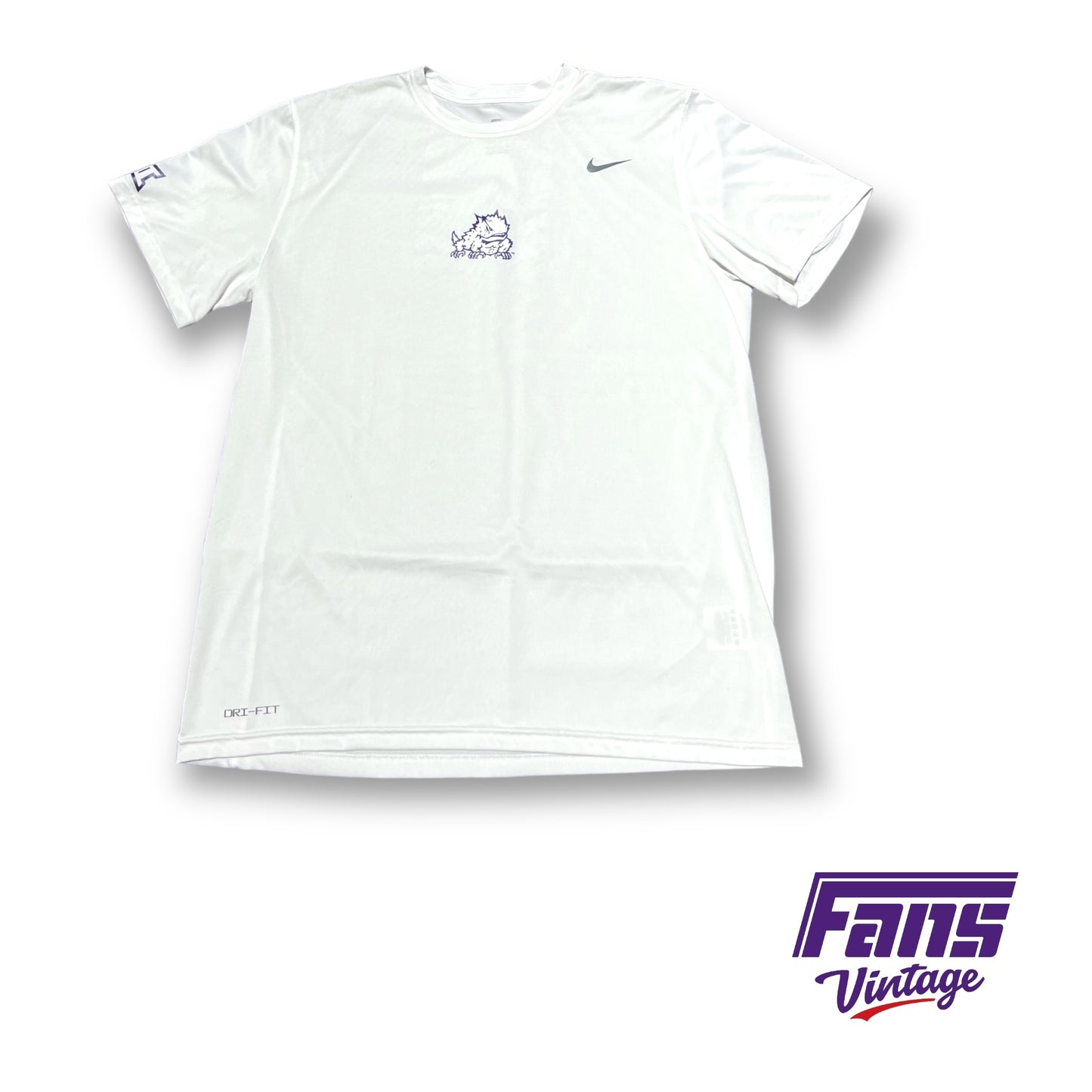 TCU Team Issue Nike Summer Training Shirt - White with mini logos