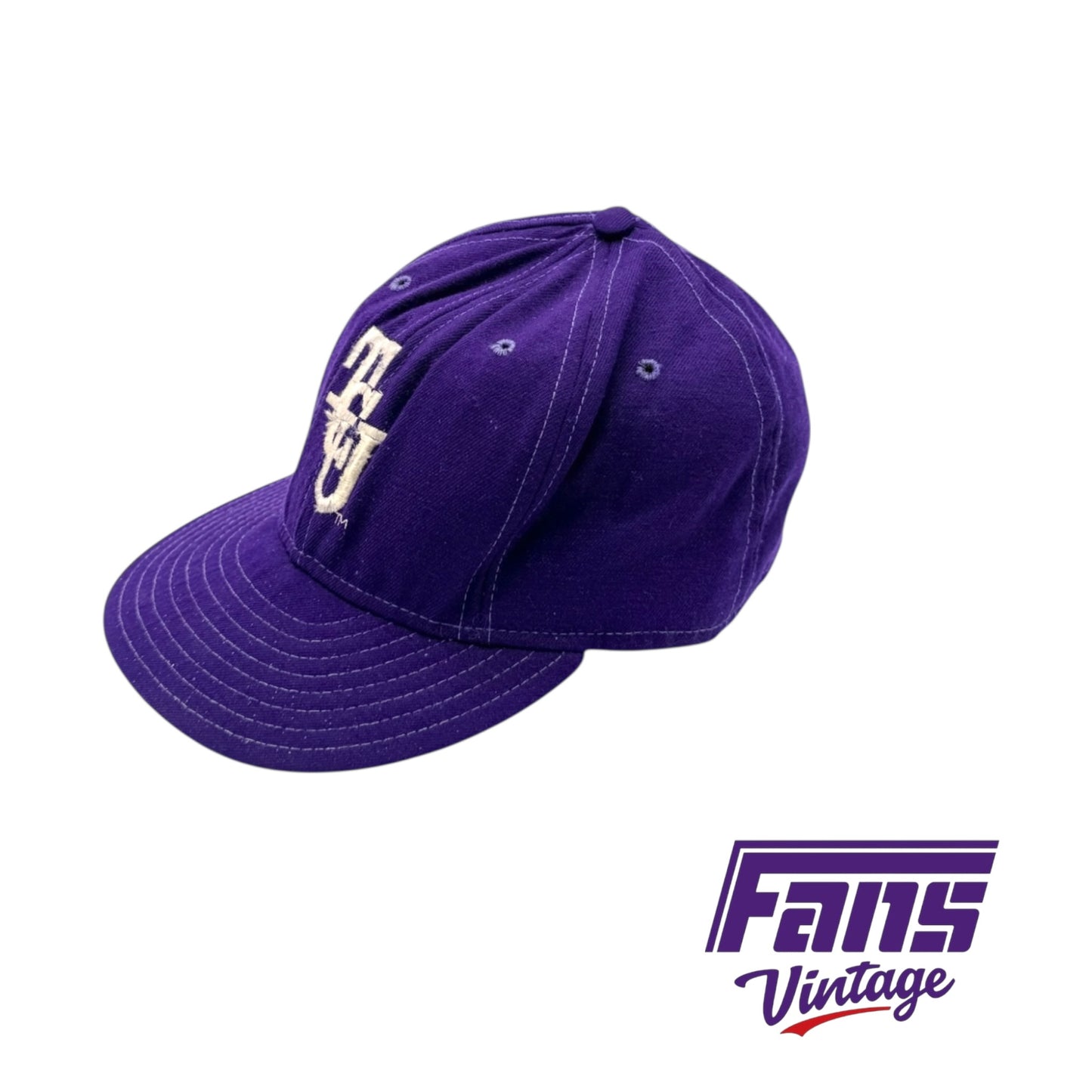 RARE! Vintage TCU Team Issued 1970s Stacked Logo Baseball Hat