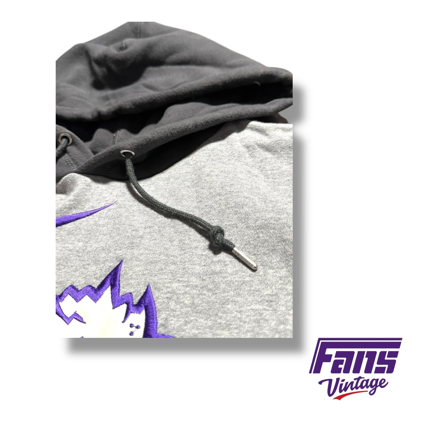 Vintage TCU Hoodie - Y2K Era Center Swoosh with Large Frog Logo Patch - Insane Details!