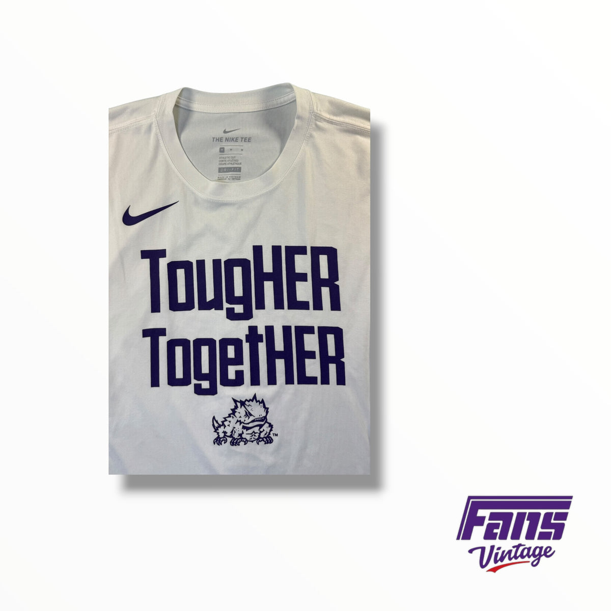 TCU Women’s Basketball March Madness Team Issued Nike TougHer TogetHer Whiteout Dri-Fit Long Sleeve