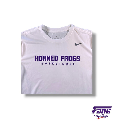 TCU Team Issued Nike DriFit White Basketball Tee
