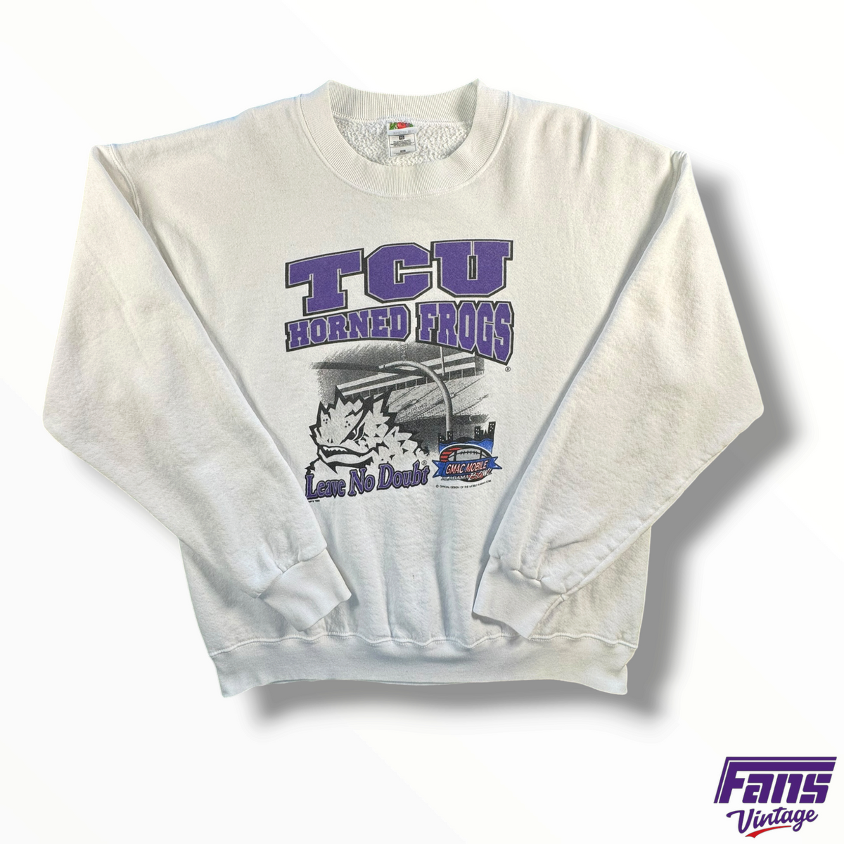Vintage TCU 1999 GMAC Mobile Alabama Bowl “Leave No Doubt” Crewneck Sweater