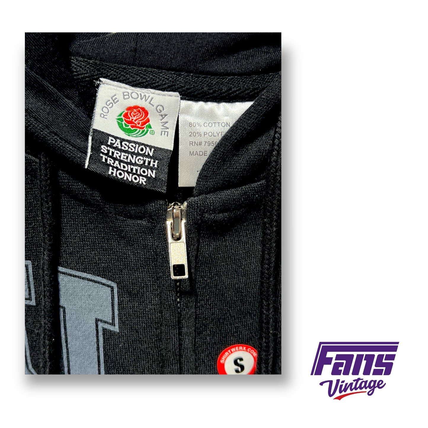 RARE! Vintage TCU Rose Bowl Jacket - Full Zip Hoodie
