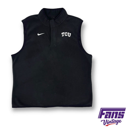 TCU Team Issue Nike Golf Pullover Quarter Zip Fleece Vest