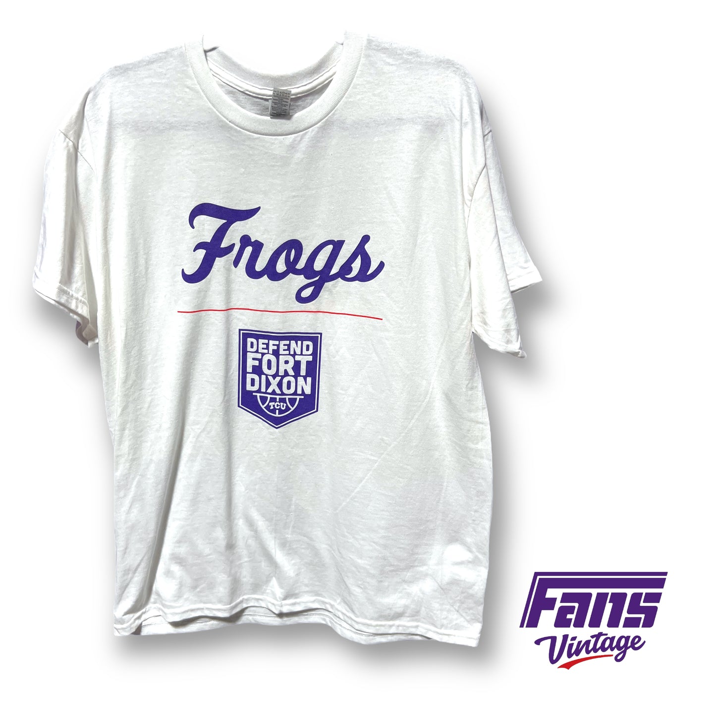 2023 TCU Basketball Frog Army “Defend Fort Dixon” tee with throwback Frogs logo