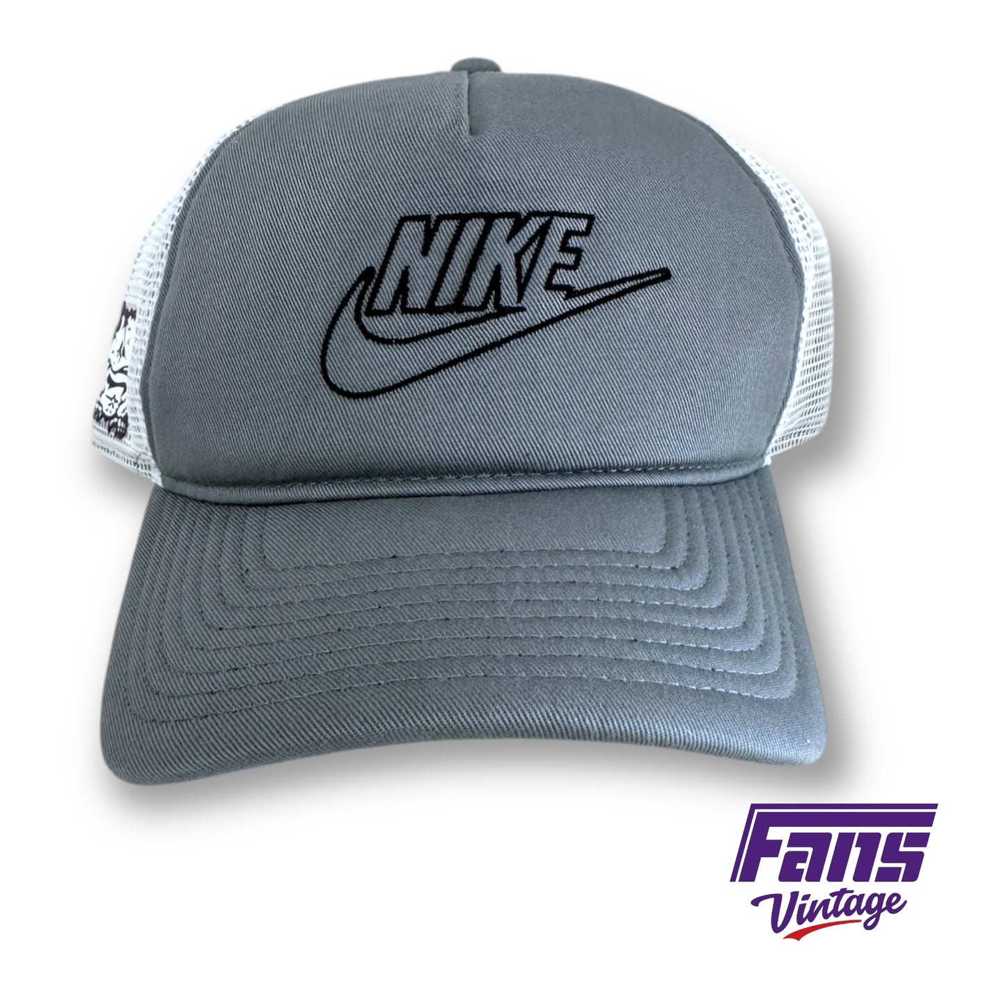 RARE TCU Football Player Exclusive Nike Sportswear Trucker Hat with sick Rubber logos - NEW!