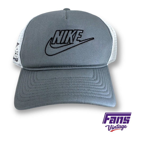 RARE TCU Football Player Exclusive Nike Sportswear Trucker Hat with sick Rubber logos - NEW!