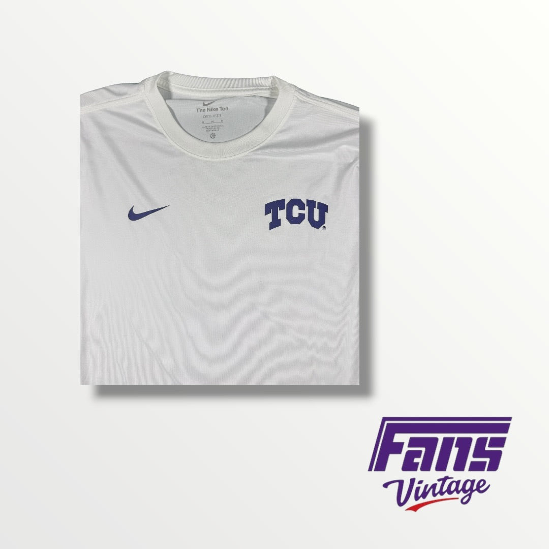 Team-Issued Nike TCU White Long-Sleeve Dri-Fit Shirt