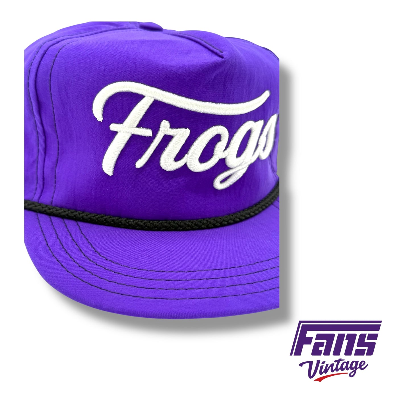 Fans Originals “Frogs” Script Logo 90s Vintage Rope Hats - Electric Grape Matte Material
