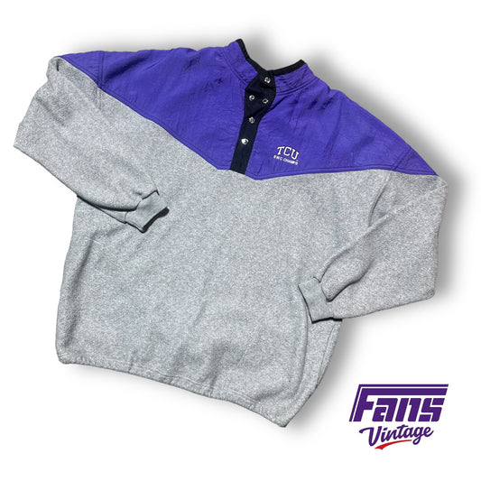 Incredible! Vintage 90s TCU Southwest Conference Champions fleece pullover sweater - North Face / Patagonia Style!