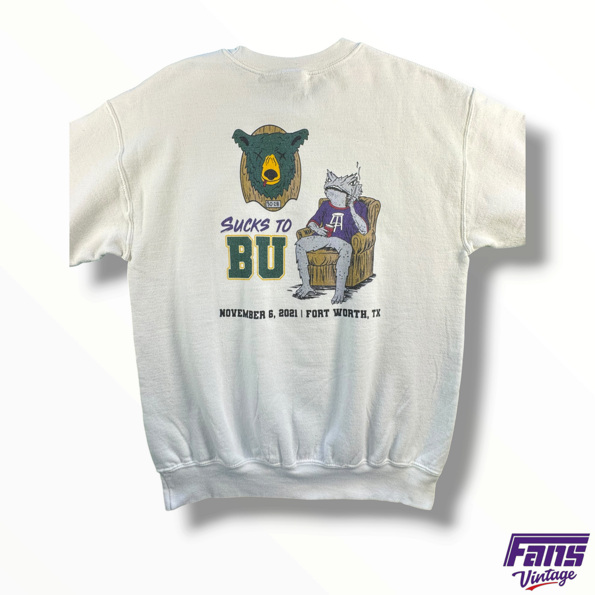 TCU Barstool 2021 Sucks To BU Crewneck Sweater