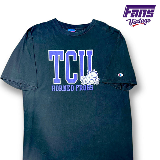 TCU Vintage blackout tee by Champion Brand