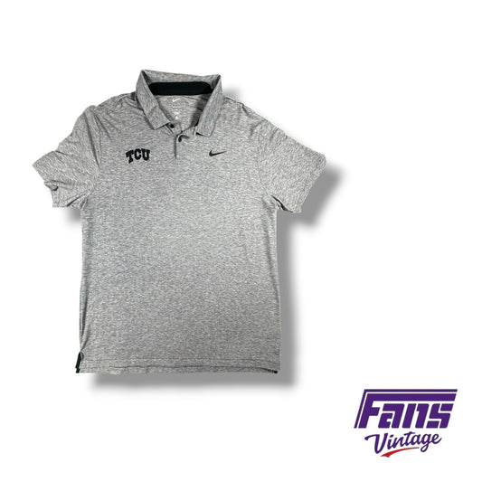 TCU Nike Team Issued Static Gray Custom Premium Polo