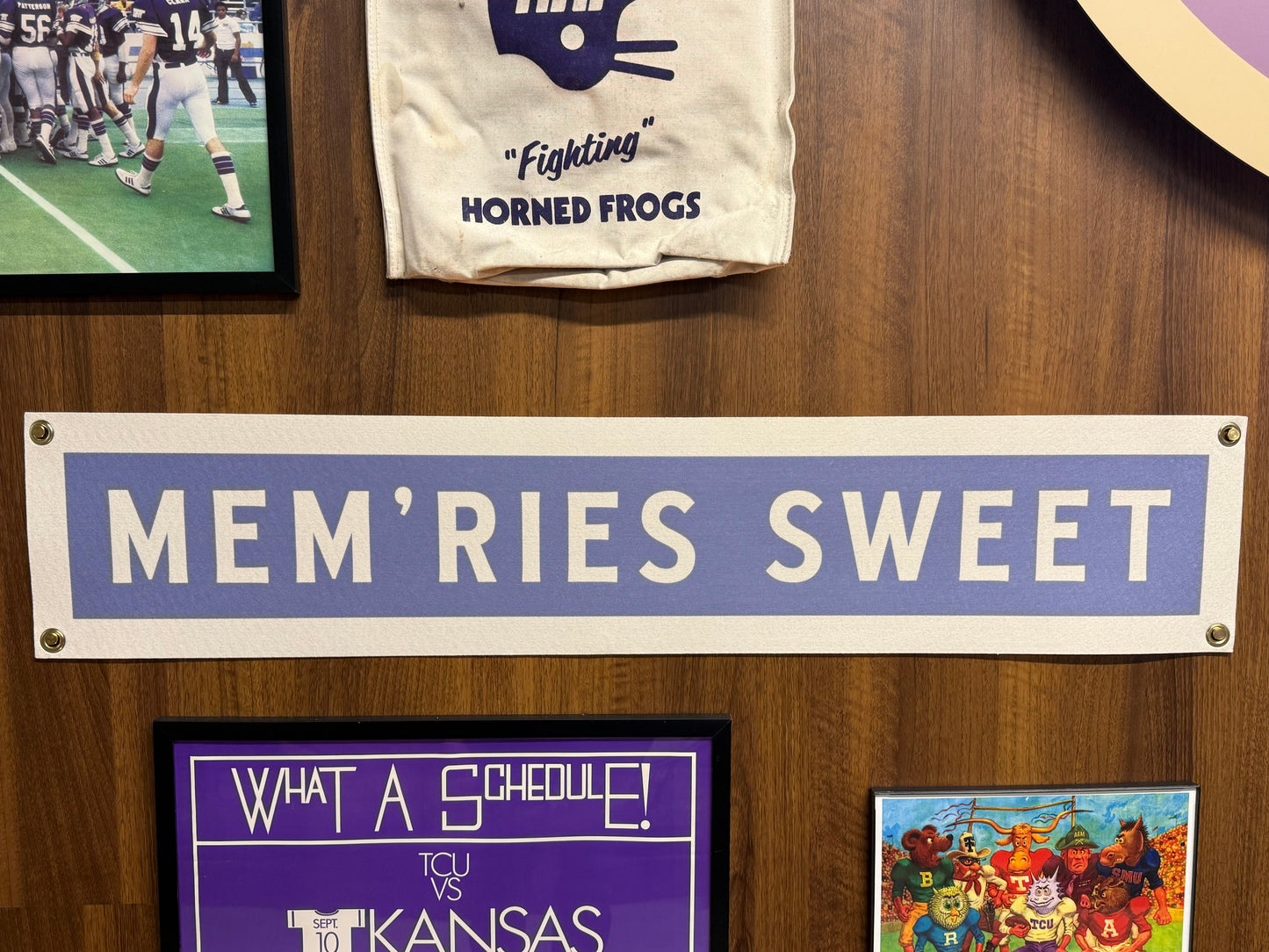 Fans Vintage Original “Mem’ries Sweet” Alma Mater Horizontal Banner