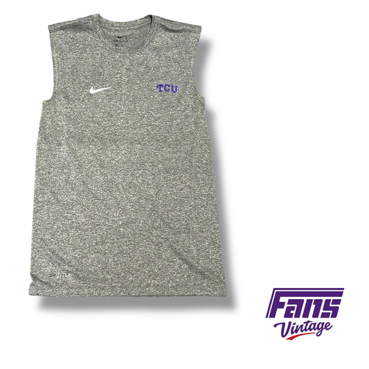 TCU team issued Nike DRI-FIT grey cut tank top