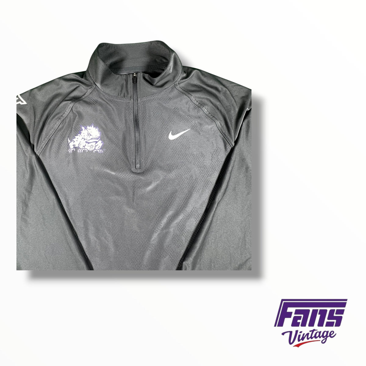 TCU Nike Team Issued Camo style weave Premium Custom Quarter-Zip Pullover