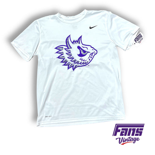 RARE! TCU Basketball Team Exclusive Throwback Frog Nike Drifit Tee in Silver / Purple Colorway
