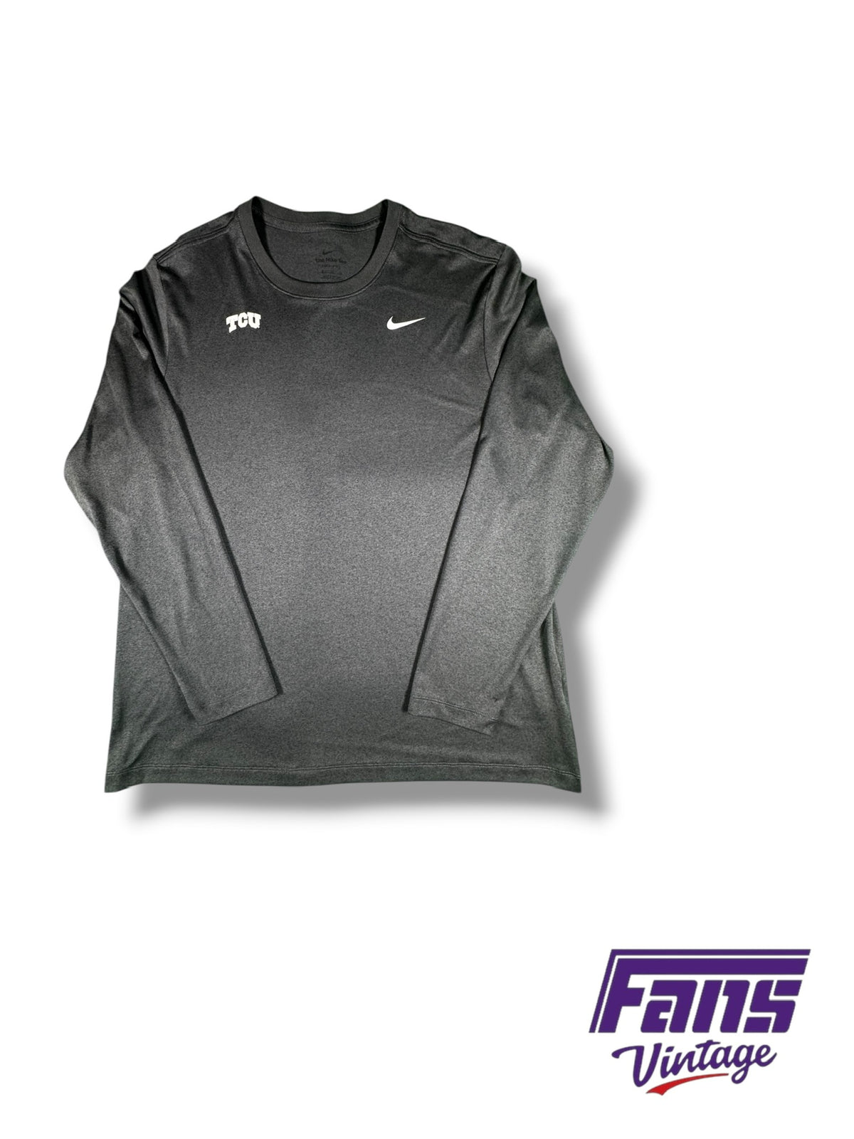 TCU team issued Nike Dri-Fit Long Sleeve Shirt in Blackout Colorway