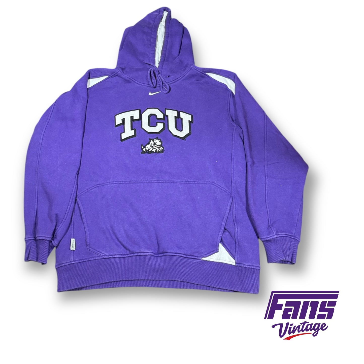 Unique TCU Basketball Team / Player Issued Y2K Vintage Nike Center Swoosh Hoodie