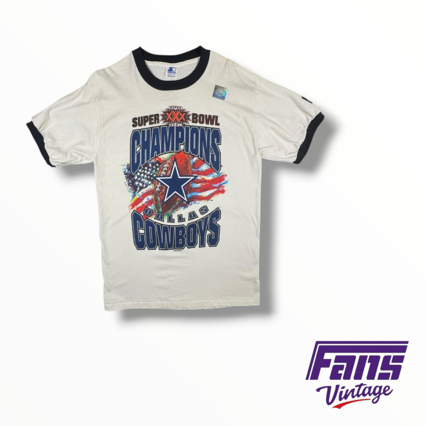 Vintage Dallas Cowboys 1996 Super Bowl Champion Graphic Ringer Tee - New with original tags!