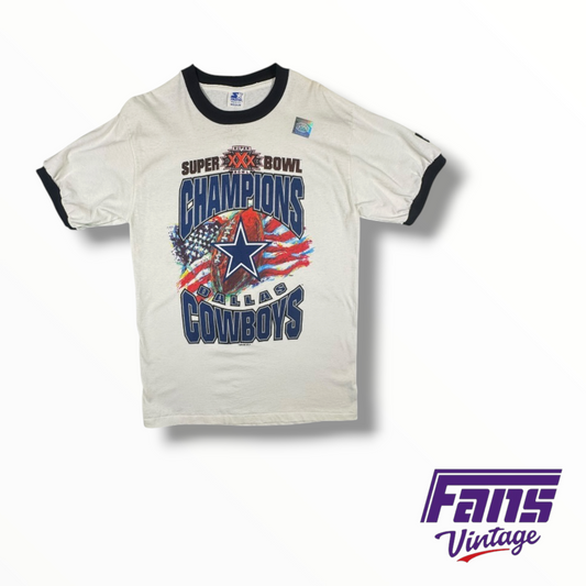 Vintage Dallas Cowboys 1996 Super Bowl Champion Graphic Ringer Tee - New with original tags!