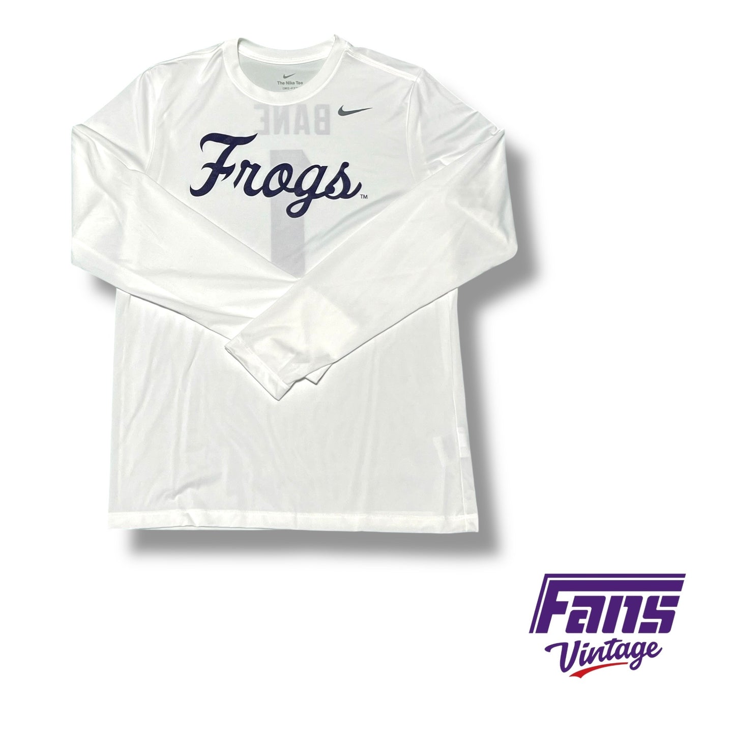RARE - TCU Team Issued Frogs script custom Nike warm up shirt with “Bane #1” for 2024 Desmond Bane commemoration game