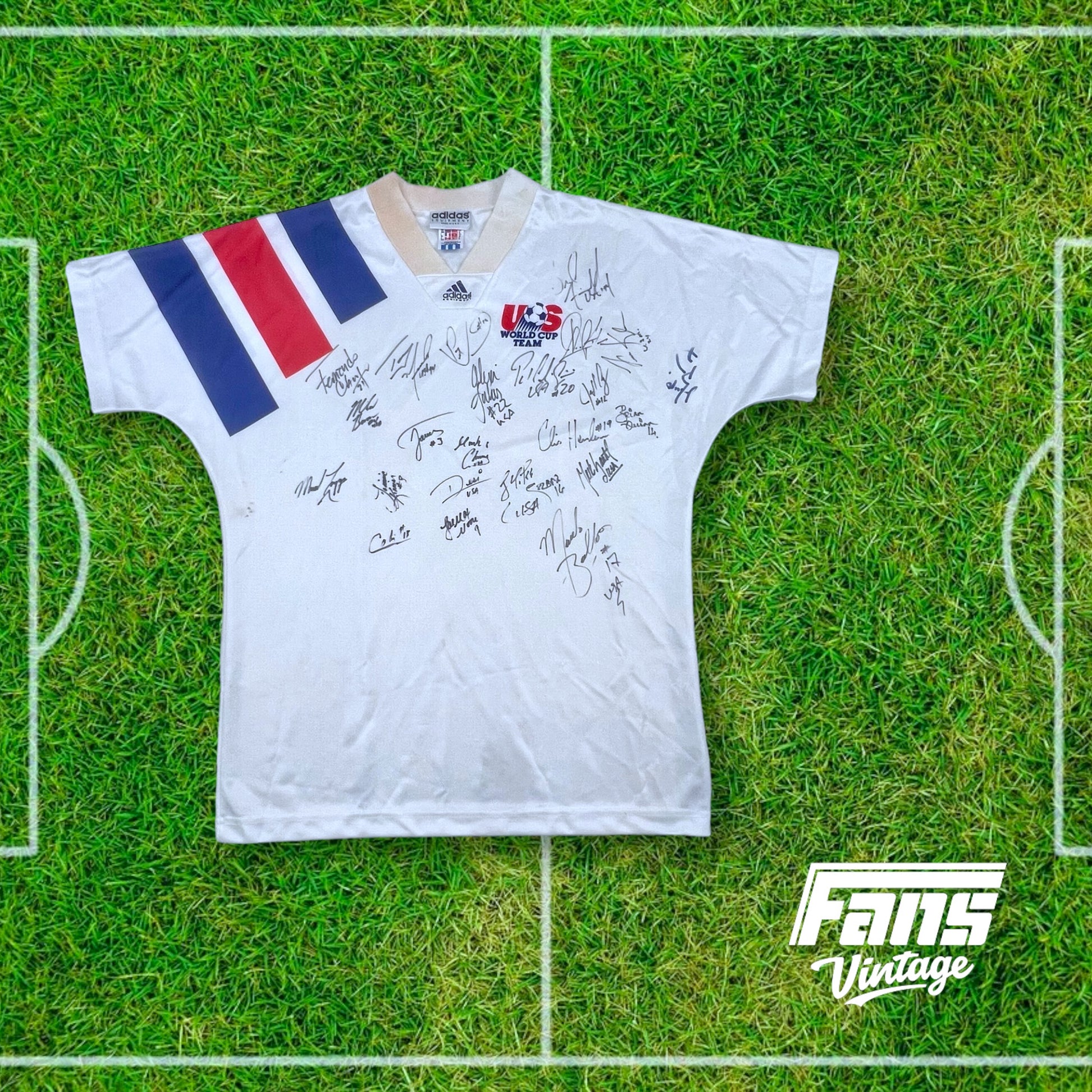 RARE! 1994 World Cup US Soccer USMNT Team Autographed Adidas Player Worn Jersey Kit