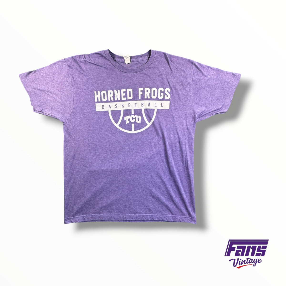 Retro TCU Horned Frogs Basketball Double Sided Fan Tee