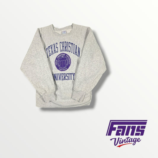 Rare Vintage TCU Pullover with Embroidered School Seal