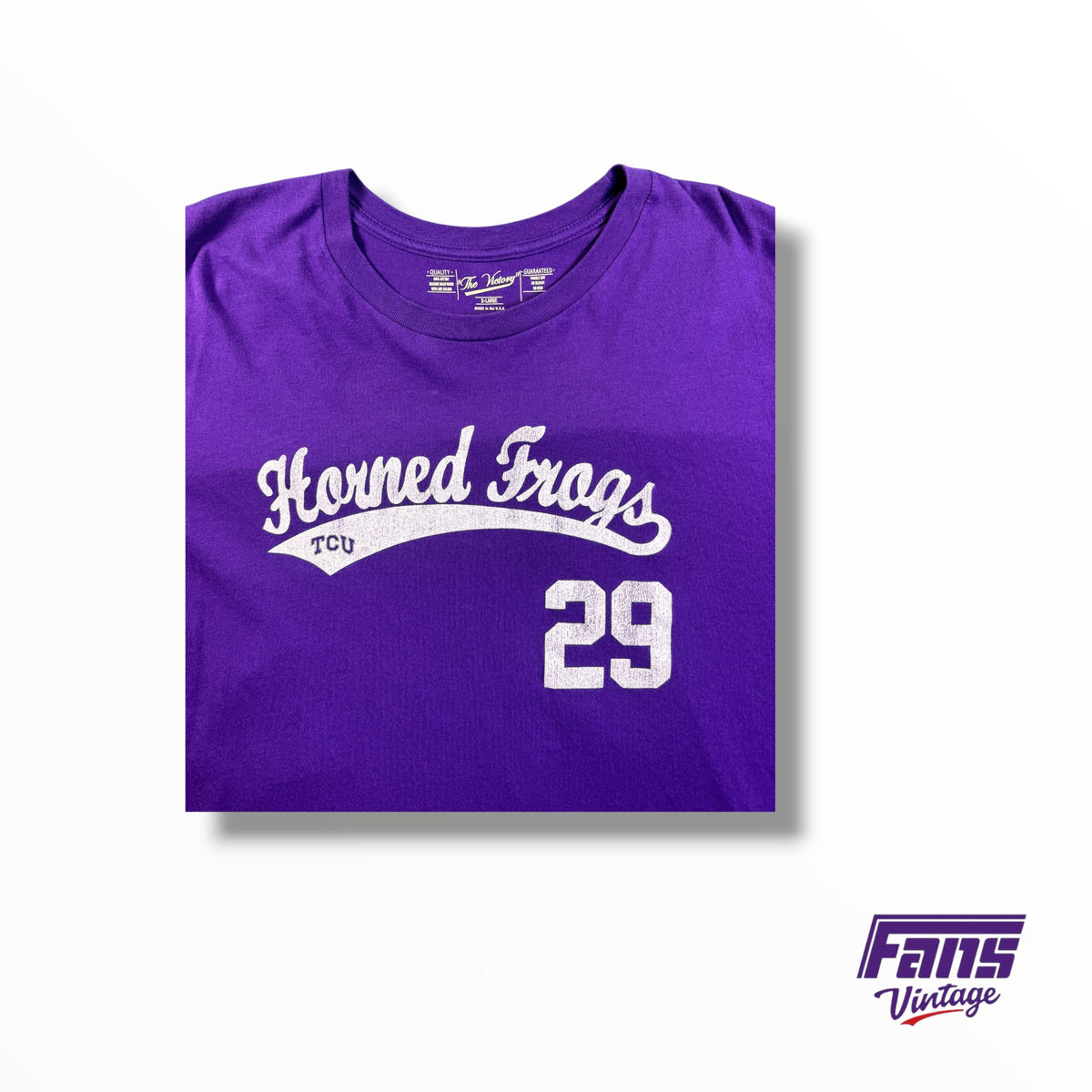 Retro TCU Baseball ‘Finnegan #29’ Double Sided Cotton Tee