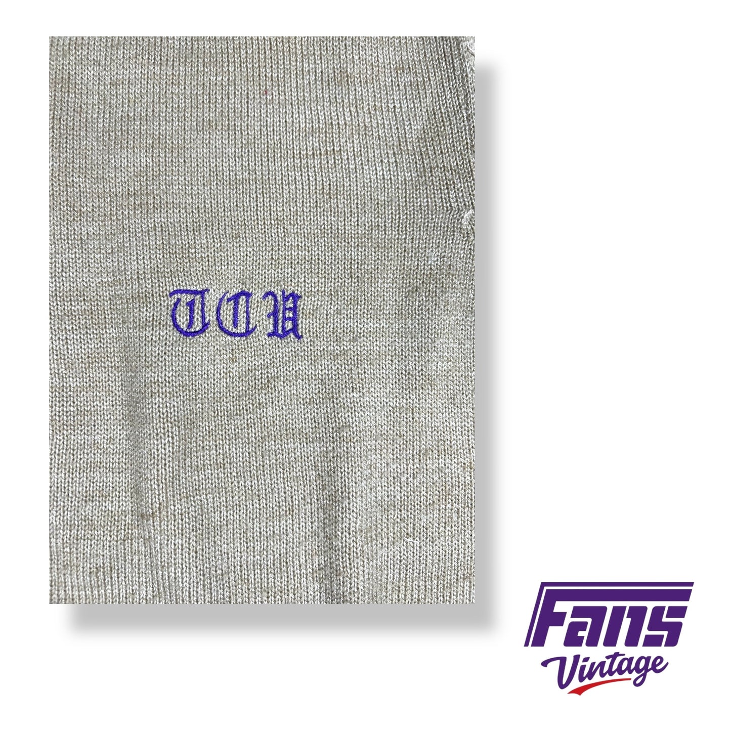 RARE Vintage 1980s TCU Champion brand sweater with unique stitched lettering - unique 60s throwback style
