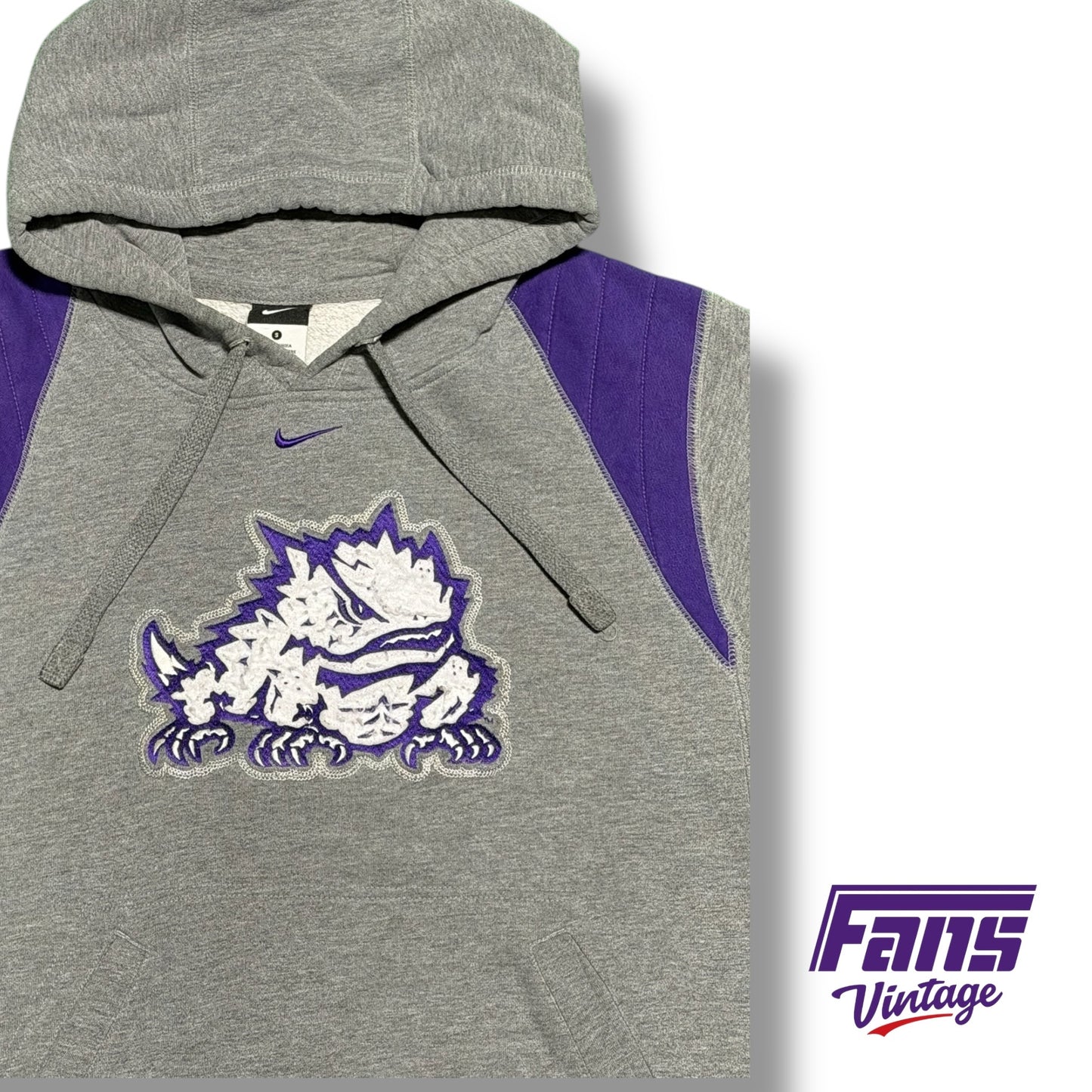 Vintage TCU Y2K Center Swoosh Team Issued Hoodie