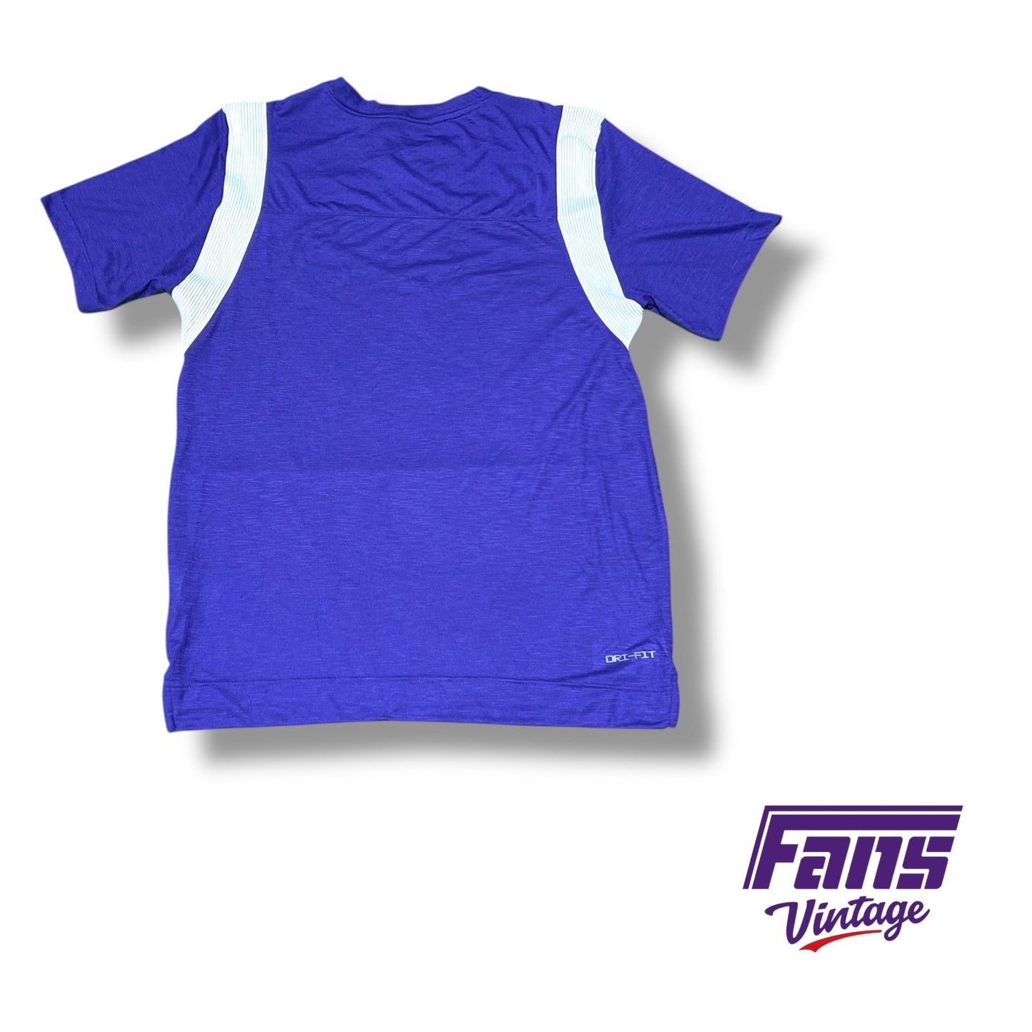 TCU nike team issued premium soft feel training shirt with white shoulder stripes